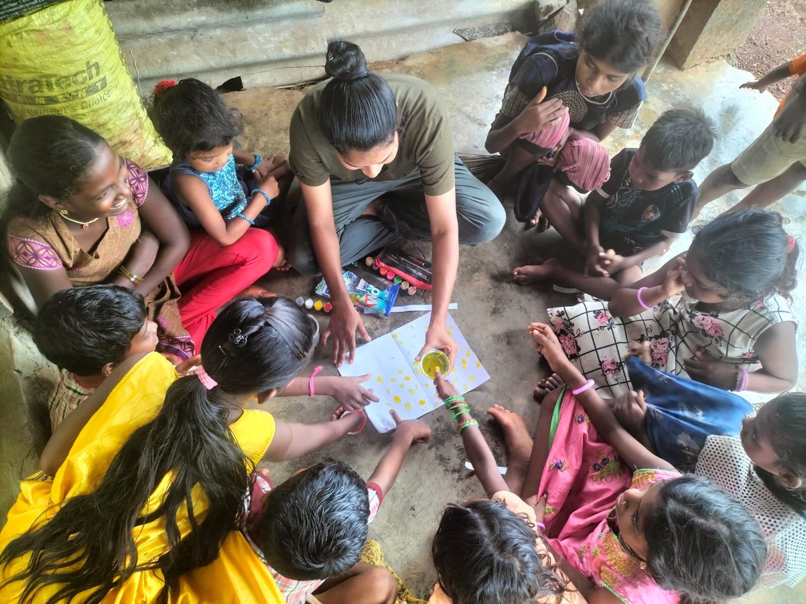 Students participating in an environmental workshop
